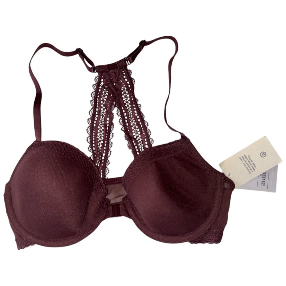 Auden The Ace Demi Coverage Lightly Lined Racerback Bra Womens Size 32B